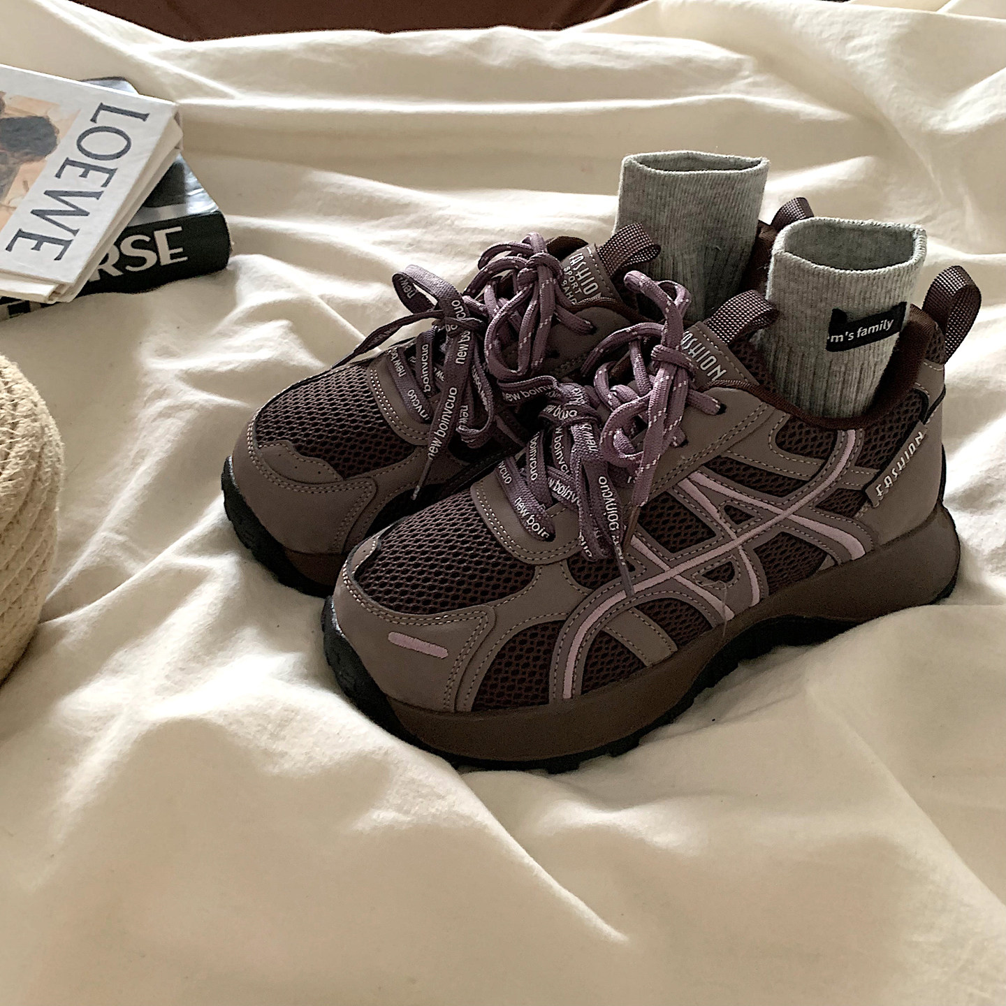 金屿鹿小众撞色厚底老爹鞋女2026新款ins超火跑鞋复古休闲运动鞋,女鞋,时尚休闲鞋,淘宝优惠券,粉丝福利购,淘宝优惠卷