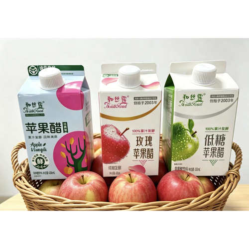 正宗和丝露玫瑰低糖原果天然健康发酵苹果醋488ml*15盒整箱包邮