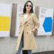 外套春秋冬气质双排扣宽松流行大衣 长袖 纯色风衣女2022新款 中长款