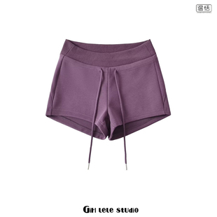 【包邮】美式辣妹抽绳低腰运动短裤女多色百搭显瘦休闲包臀热裤