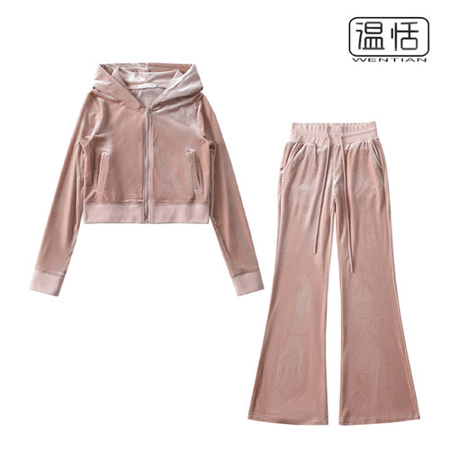 丝绒2023秋季套装百搭显瘦