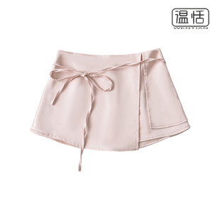 不规则缎面防走光裙裤 辣妹系带醋酸半身裙女夏季 A字短裙 包邮