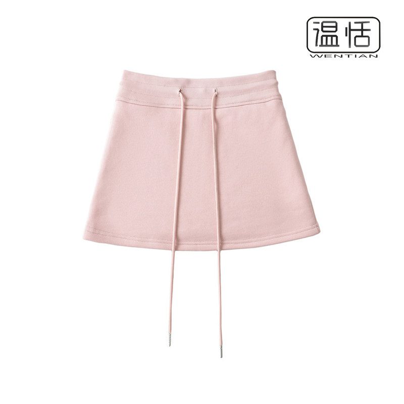 【包邮】休闲运动粉色短裙女高腰显瘦A字卫衣裙防走光包臀半身裙