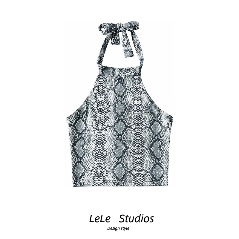 包邮欧美性感印花挂脖绑带