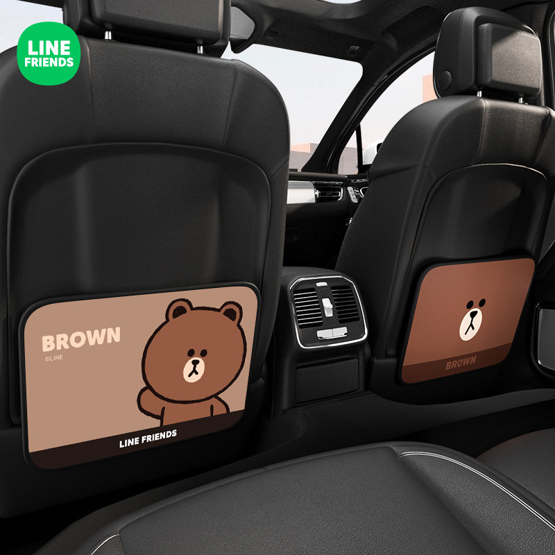 卡通可爱汽车座椅后背车载防踢垫后排通用车内儿童后座防脏防磨垫