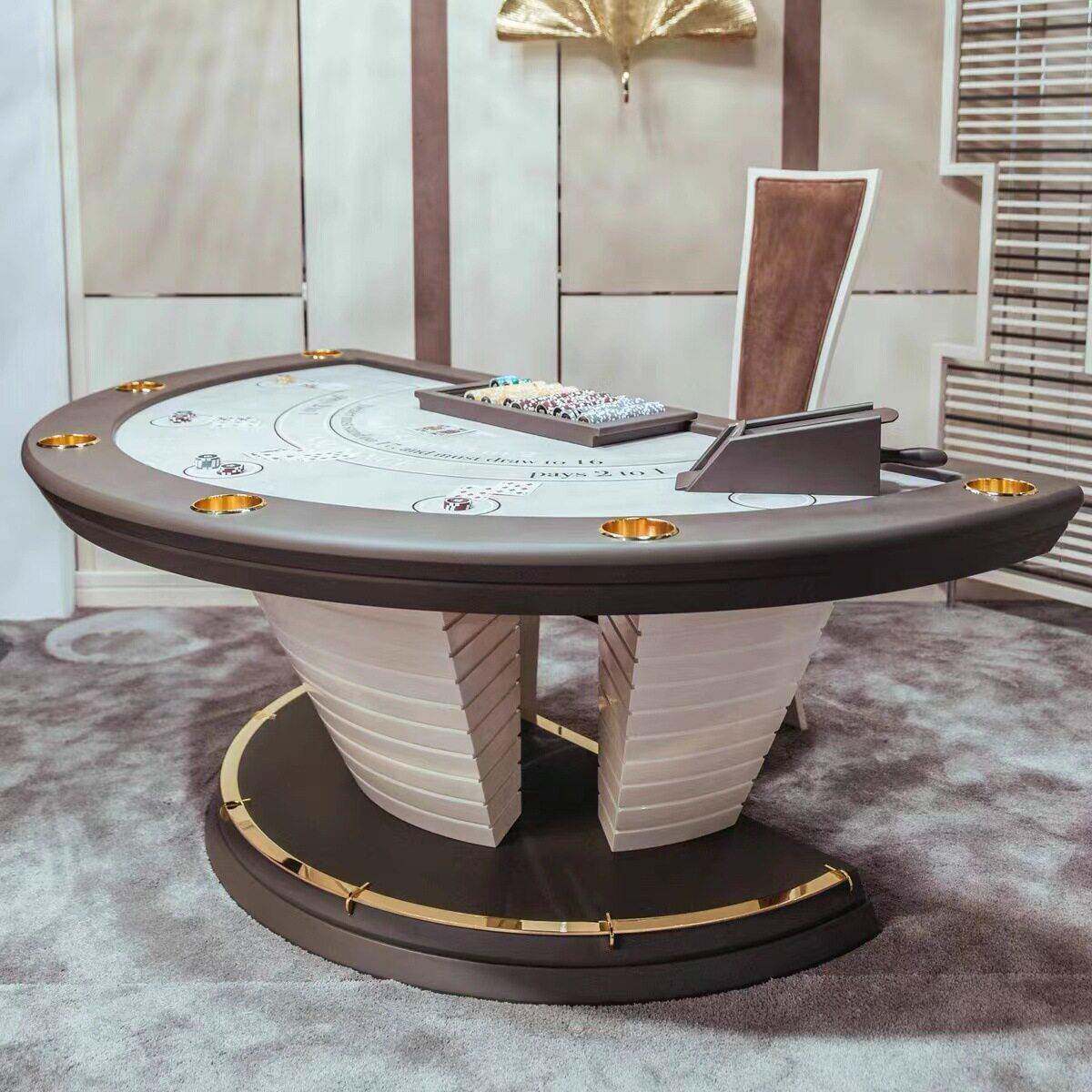 意式端德州扑克桌竞技桌面筹码多人德扑棋牌室俱乐部德州桌子