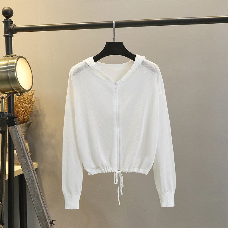 3很仙的冰丝防晒衣女夏薄短款拉链长袖外搭针织开衫外套空调衫上衣