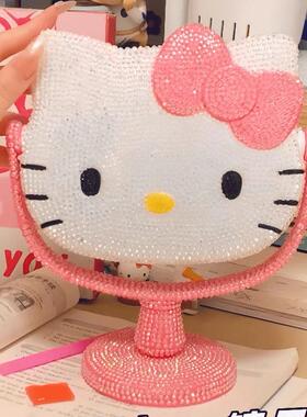 镜桌面学生宿舍钻凯蒂钻猫台式diy材料包满化妆镜贴Hellokittykt