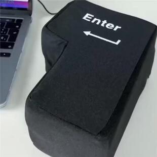 回车键解压超大号创意发泄玩具发泄午睡枕暴躁客服程序员放松神器