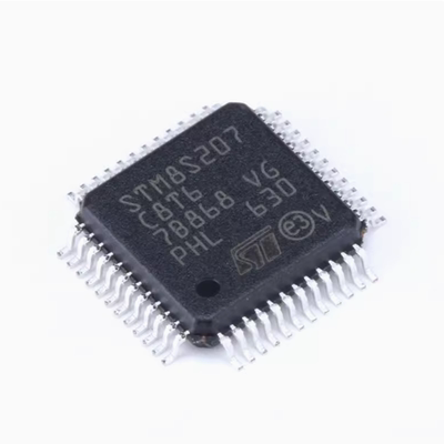 原装正品 STM8S207C8T6 LQFP-48 24MHz/64KB闪存/8位微控制器-MCU