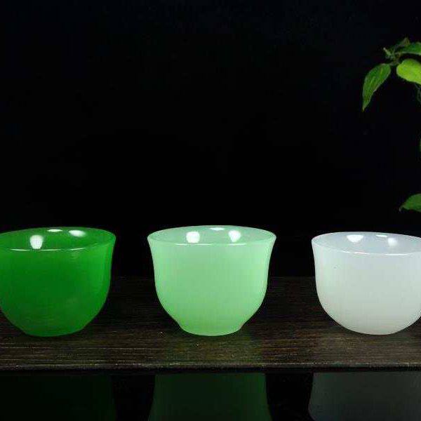 天然阿富汗玉石茶杯酒杯功夫茶具养生高端玉石单个主人杯高级茶具