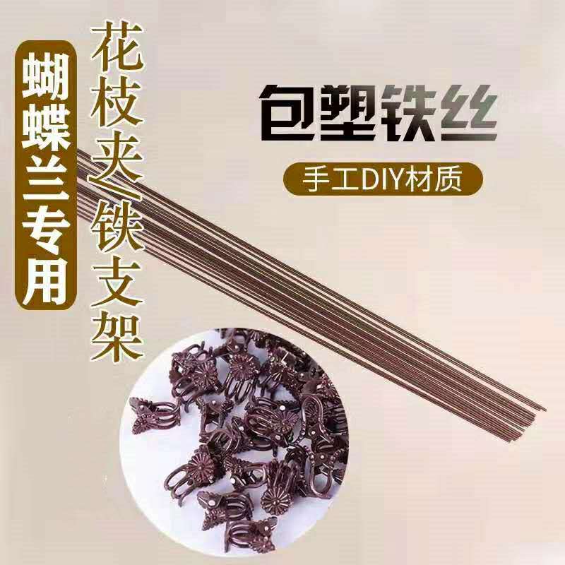 蝴蝶兰专用支撑包塑铁线防腐木棍