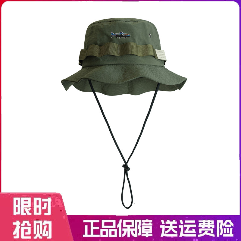 户外帽子登山男女夏抽绳渔夫帽出游徒步露营遮阳帽透气速干钓鱼帽