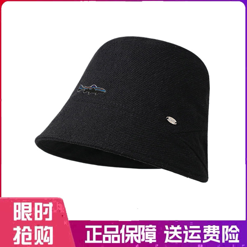 户外帽子前长后短渔夫帽女秋冬时尚百搭盆帽显脸小时髦气质水桶帽