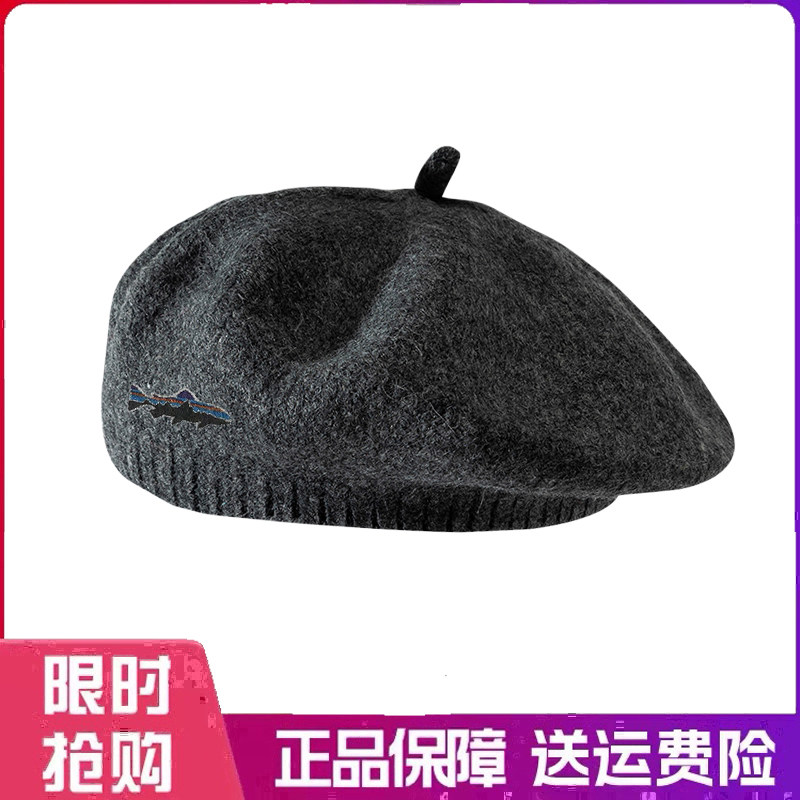 户外帽子英伦百搭淑女针织贝雷帽大头围显脸小保暖时尚画家帽南瓜