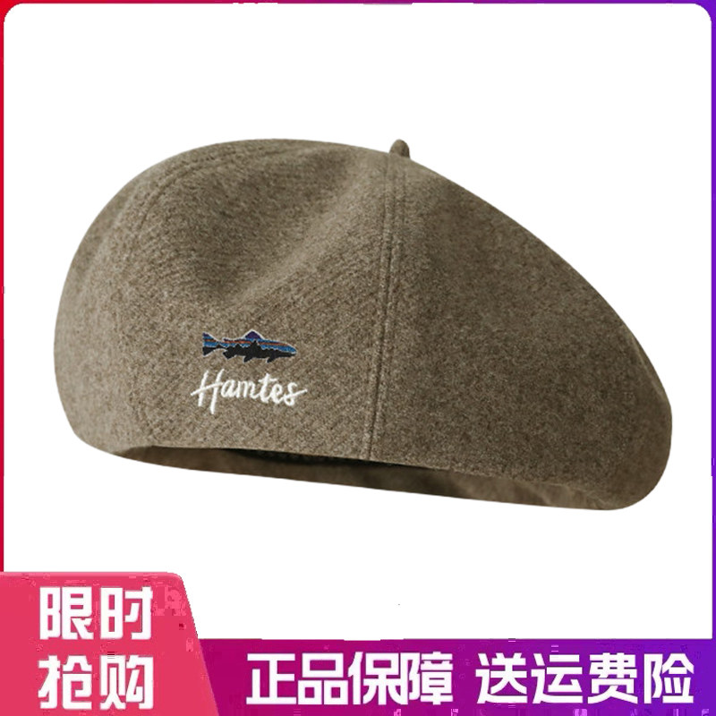 户外帽子秋冬复古毛呢贝雷帽简约字母刺绣南瓜帽八角帽百搭画家帽