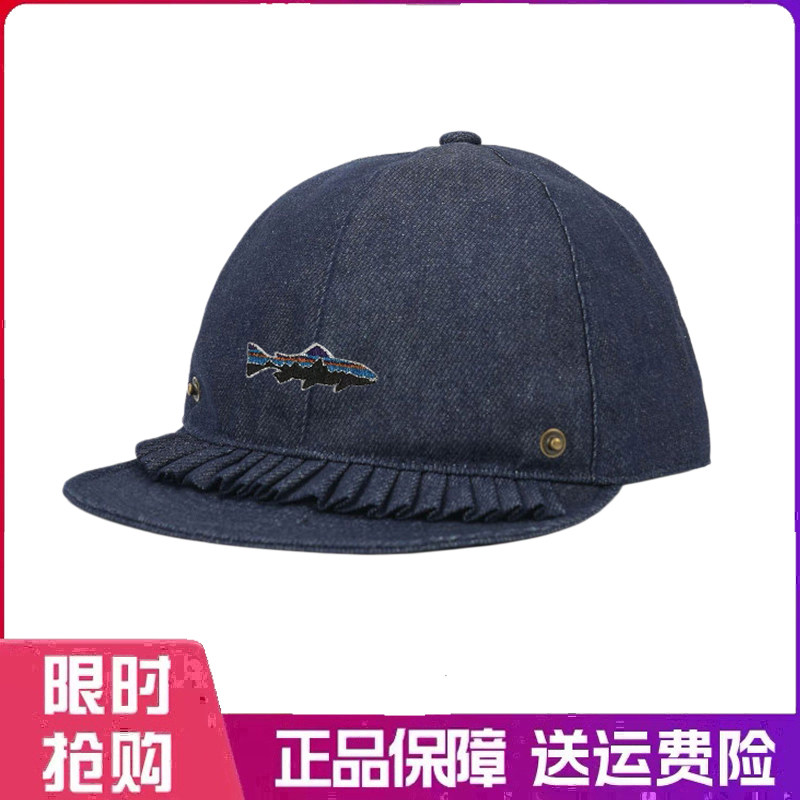 户外帽子水洗牛仔蓝平檐鸭舌帽女式韩版百搭小众设计款圆顶短檐帽