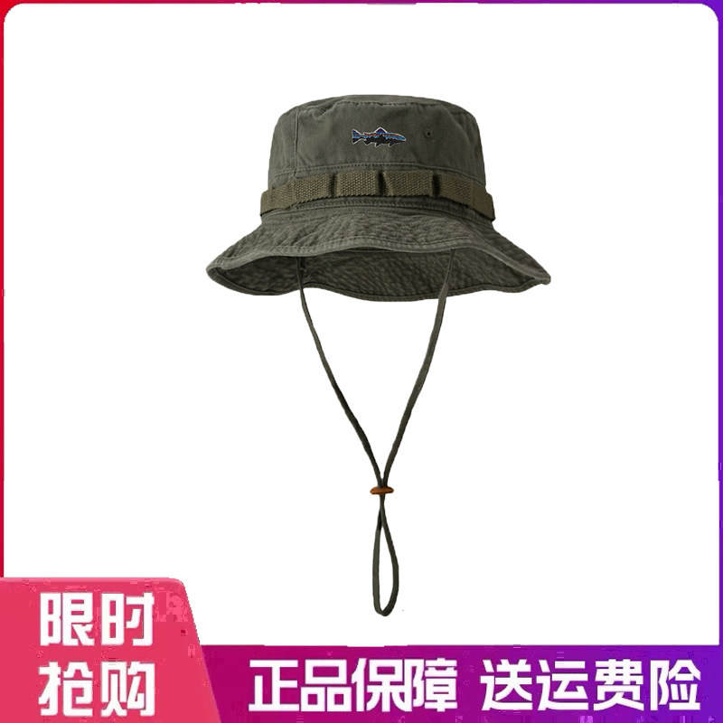 户外帽子潮牌遮脸大檐渔夫帽情侣出游度假登山遮阳帽防晒双面盆帽