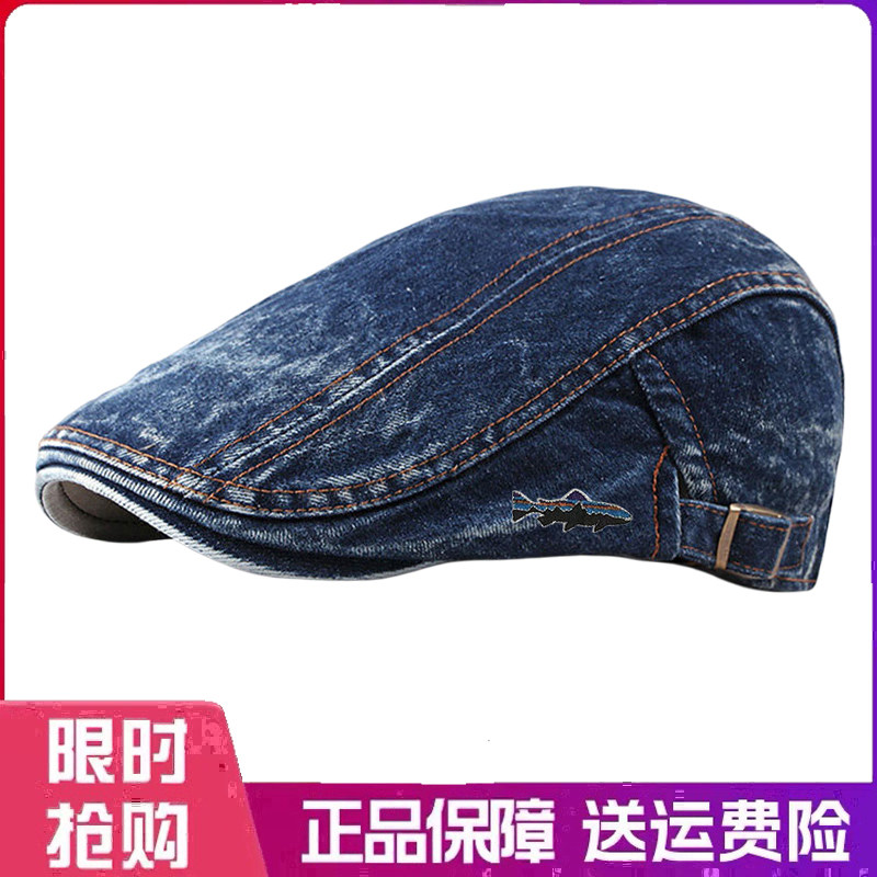 户外帽子贝雷帽休闲帽韩版牛仔鸭舌帽英伦风画家帽新款前进帽女男