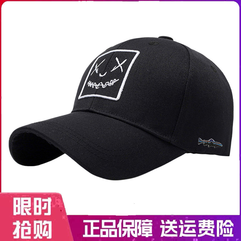户外帽子复古字母刺绣笑脸棒球帽男女四季百搭休闲遮阳防晒鸭舌帽