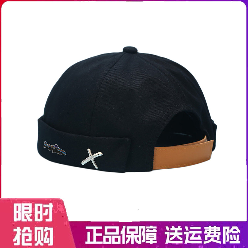 户外帽子男瓜皮帽日系地主帽韩版街头潮人嘻哈帽无檐女雅痞时尚帽