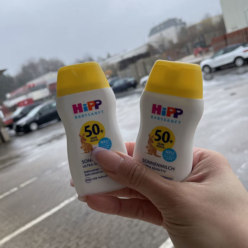 喜宝宝宝儿童防晒霜50ML大庄德国HIPP杏仁油SPF50不油腻 现货