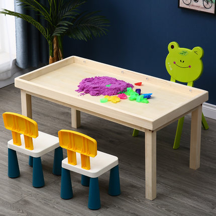 儿童积木桌实木多功能玩具桌大号宝宝拼装益智游戏桌兼容大小颗粒