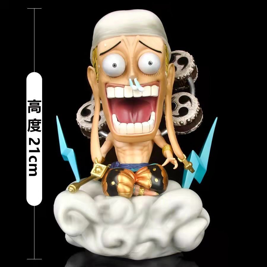 动漫GK海贼王航海王Q版雷神艾尼路坐姿搞怪手办模型摆件