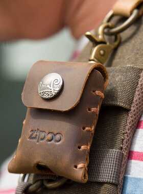 手工真皮打火机套牛皮适用zippo皮套包保护套挂钩挂腰zp通用正品