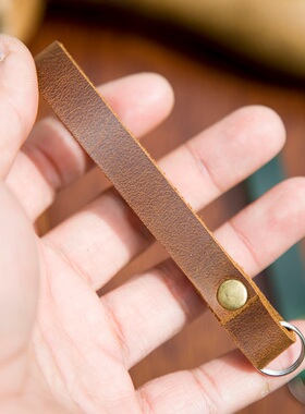 手工真皮瑞士军刀刀绳汽车钥匙链男女情侣挂件钥匙扣挂绳头层牛皮