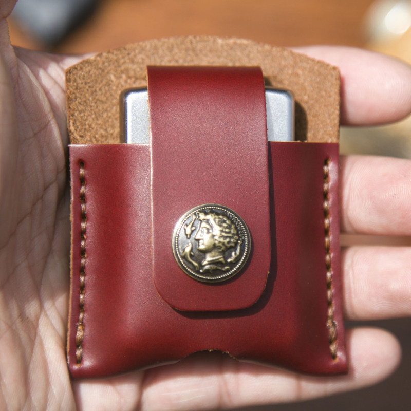zippo打火机保护套可挂腰真皮火机皮套头层牛皮纯手工正品送礼男