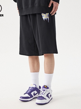 BEASTER 官方国潮鬼脸涂鸦潮流牌短裤休闲宽松版型裤子情侣款男
