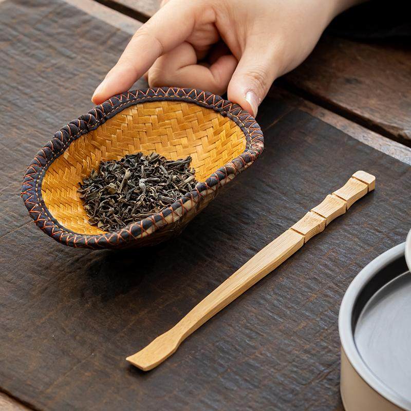 中式手工龟壳茶则乌龟龟甲竹编茶具茶宠茶针文玩茶室茶桌摆件茶拨