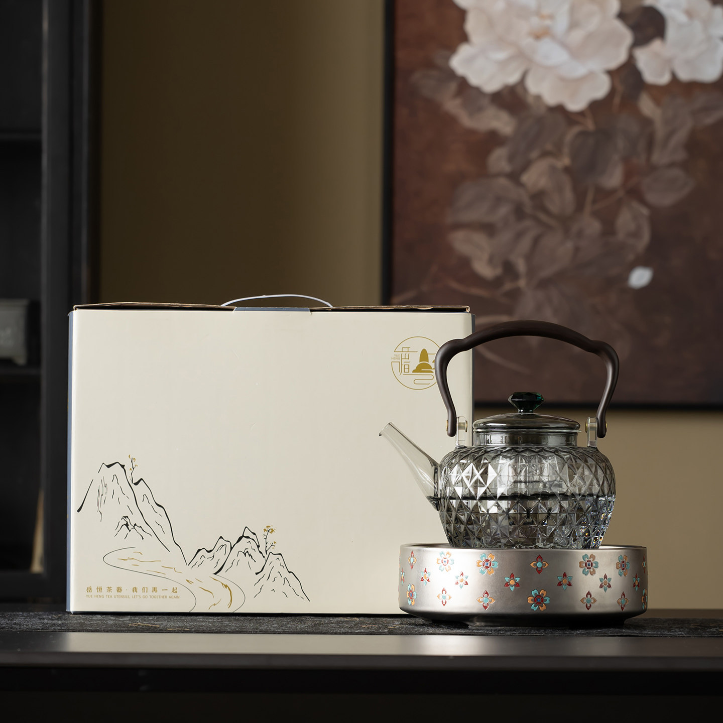 宝相花鎏钛银陶瓷电陶炉煮茶器茶炉煮茶壶纯钛烧水壶礼盒套装礼品,餐饮具,煮茶炉,淘宝优惠券,粉丝福利购,淘宝优惠卷