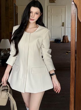 Vane韦恩十三行西装外套女沙漏腰气质御姐上衣2025新款西装连衣裙