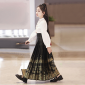 秋季 马面裙女童秋冬款 中国风儿童汉服唐装 女童新中式 2026新款 套装