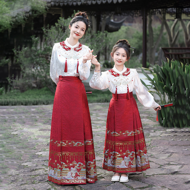 女童马面裙套装2025新款亲子装国风新中式唐装儿童古风汉服秋冬款,童装/婴儿装/亲子装,唐装,淘宝优惠券,粉丝福利购,淘宝优惠卷