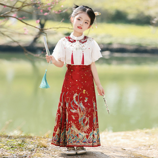 马面裙女童2026新款夏套装明制新中式国风上衣儿童汉服夏季演出服