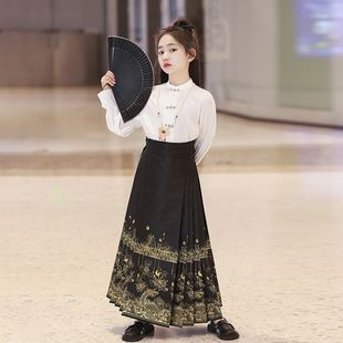 汉服女童马面裙春装明制套装2026新款国风新中式日常可穿古风儿童