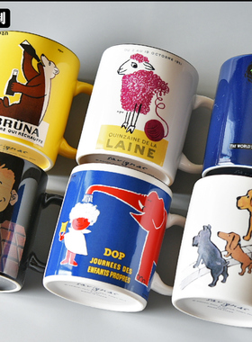 日本进口AITO美浓烧马克杯可爱卡通儿童陶瓷杯办公室咖啡杯水杯子