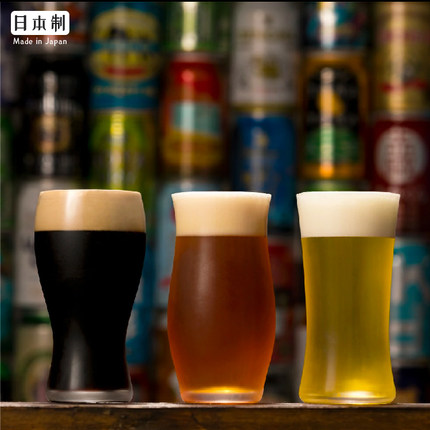 日本进口aderia精酿啤酒杯IPA小麦玻璃杯酒具套装饮料冷饮果汁杯