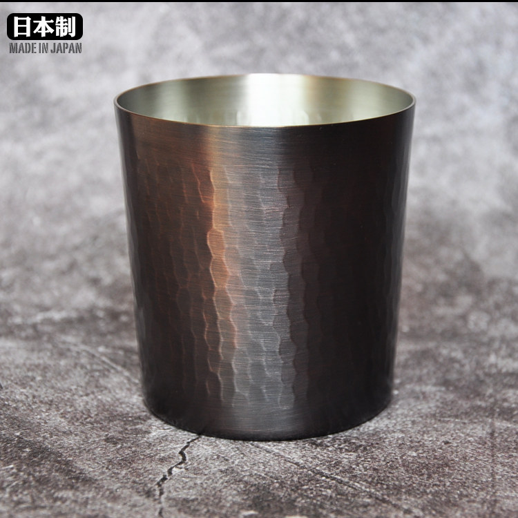 日本原装进口燕市铜杯EK43咖啡闻香磨豆机接粉杯器锤纹紫铜啤酒杯