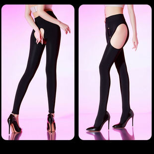 袜加绒女水光加厚肤色打底保暖裤 300克秋冬四面开档连裤 200 100