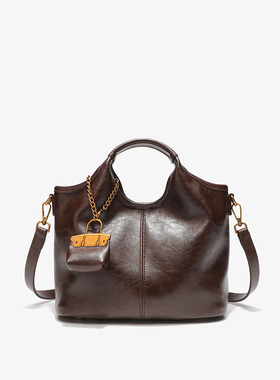 小众软皮手提包子母包2026新款单肩斜挎包托特包真皮女包新娘包