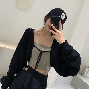 女外搭辣妹上衣罩衫 冰丝防晒衫 披肩短款 女春夏长袖 开衫