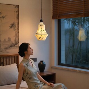 新中式入户玄关过道小吊灯宋式美学中国风禅意复古茶室庭院走廊灯