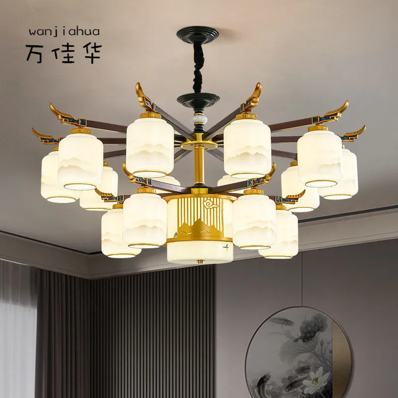 新中式客厅吊灯中国风餐厅灯家用禅意卧室大气酒店包厢中山灯具,家装灯饰光源,智能吊灯,淘宝优惠券,粉丝福利购,淘宝优惠卷