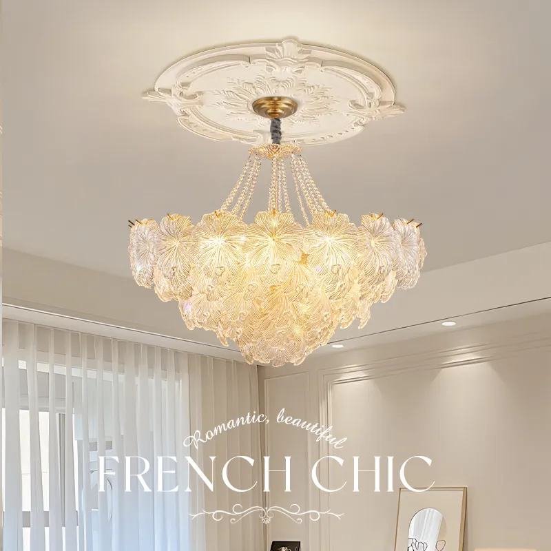 法式吊灯客厅灯轻奢水晶玻璃餐厅灯高级感奶油风大厅吊灯护眼灯具,家装灯饰光源,智能吊灯,淘宝优惠券,粉丝福利购,淘宝优惠卷