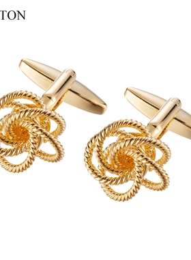 金银色麻花袖扣男女法式衬衫袖口扣商务礼品礼物袖钉 Cufflinks