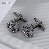 扣 船锚袖 衬衫 LEPTON法式 黑银袖 长袖 经典 礼物袖 扣商务正装 钉男士